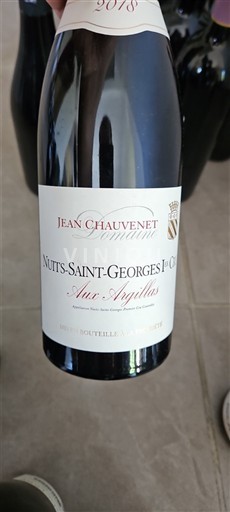 Bourgogne Nuits-saint-georges Premier Cru Domaine Jean Chauvenet Aux Argillas 2018