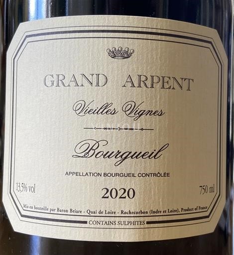 Údolí Loiry Bourgueil Baron Briare (Marc Brédif) Grand Arpent Vieilles Vignes 2020