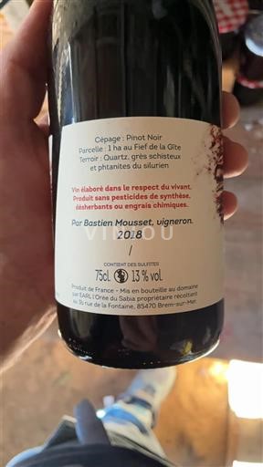 Thung lũng sông Loire Coteaux-d'ancenis L'Orée du Sabia Fief de la gite 2018