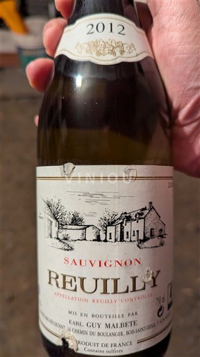 Loiredalen Reuilly EARL Guy Malbete Sauvignon 2012