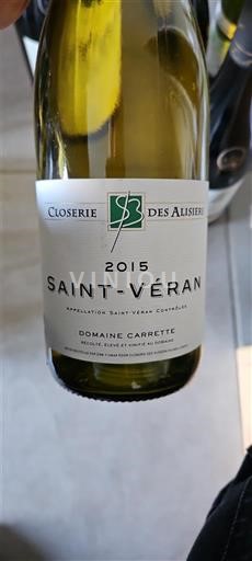 Bourgogne Saint-Véran Domaine Carrette Closerie des Alisiers 2015