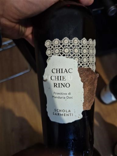 Puglia Primitivo di Manduria Schola Sarmenti Chiaccchierino 2022