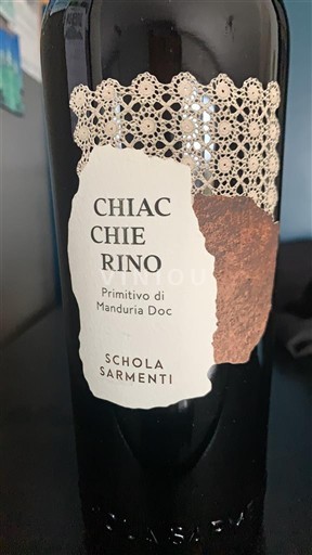 Vinuri Rouge sec Chiaccchierino Schola Sarmenti 2022 Italia Puglia Primitivo di Manduria DOC