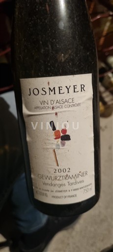 Alsace Vendanges Tardives Josmeyer 2002