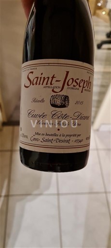 Vallée du Rhône Saint-Joseph Cave Saint-Désirat Côte-Diane 2015
