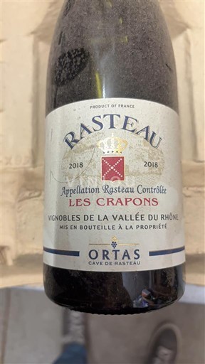 Rhône Valley Rasteau Ortas Cave de Rasteau Les Crapons 2018