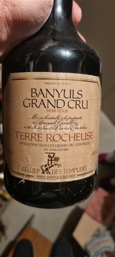Roussillon Banyuls Grand Cru Grand Cru Cellier des Templiers Terre Rocheuse Không niên vụ
