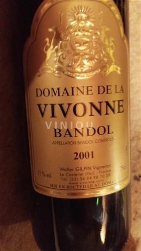 Provenza Bandol Domaine La Vivonne 2001