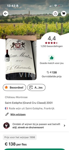 Bordeaux Saint-Estèphe Grand Cru Château Montrose 2001