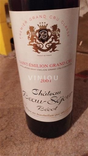 Bordeaux Saint-Émilion Grand Cru Premier Grand Cru Classé Château Beau-Séjour Bécot 2001