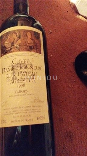 Lounais-Ranska Cahors Château Lagrézette Dame Honneur 1998