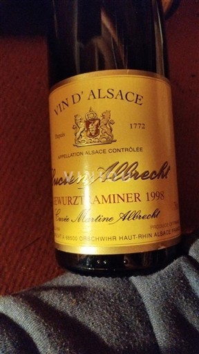 Alsazia Gewürztraminer Château Lucien Albrecht Martine Albrecht 1998