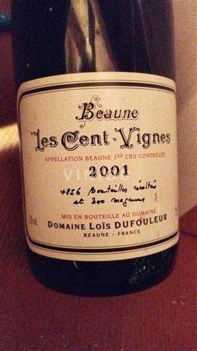 Bourgogne Beaune Premier Cru Domaine Lois Dufouleur Les Cent-Vignes 2001