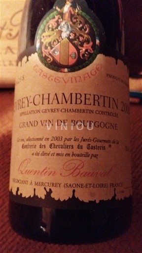 Bourgondië Gevrey-Chambertin Quentin Beaune 2000