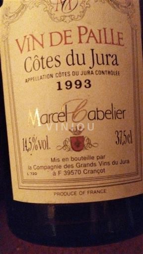 Jura Côtes-du-jura Marcel Cabelier Vin de Paille 1993
