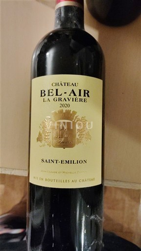 Bordeaux Saint-Émilion Château Bel-Air La Gravière 2020