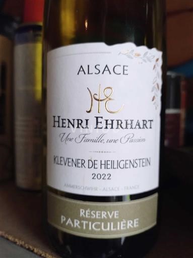 Alsazia Klevener di Heiligenstein Henri Ehrhart Réserve Particulière 2022