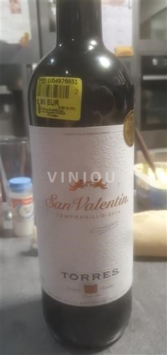 Catalonia Catalunya Torres San Valentin Tempranillo 2014