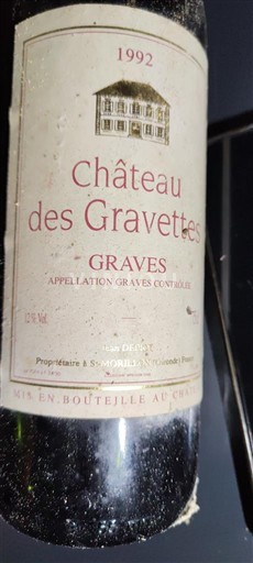 Bordeaux Graves Château Des Gravettes 1992