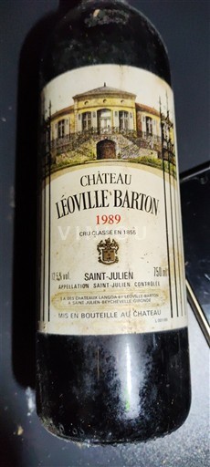 Burdeos Saint-Julien Grand Cru Château Léoville Barton 1989