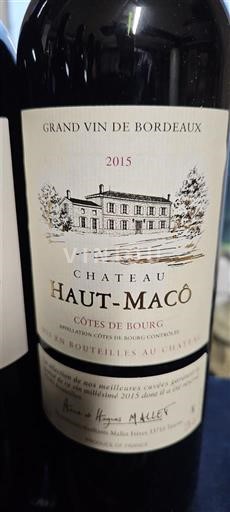 Bordeaux Côtes-de-bourg Château Haut-Macô 2015
