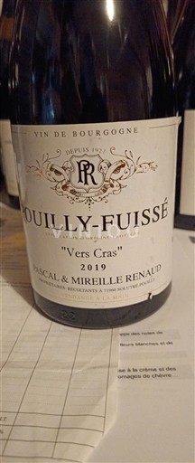 Borgoña Pouilly-fuissé Pascal & Mireille Renaud Vers Cras 2019