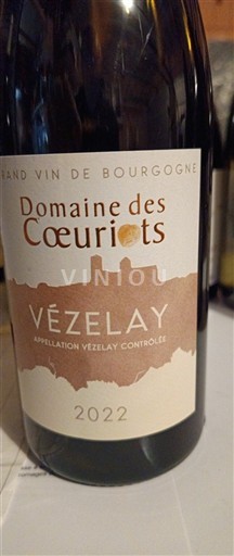 Burgundy Volnay Domaine Des Coeurriots 2022