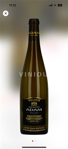 Alsácia Gewurztraminer Grand Cru Jean-Baptiste Adam Jean-Baptiste 2007