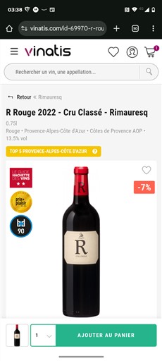 Provence Côtes-de-Provence Cru Classé Rimauresq R Rouge 2022