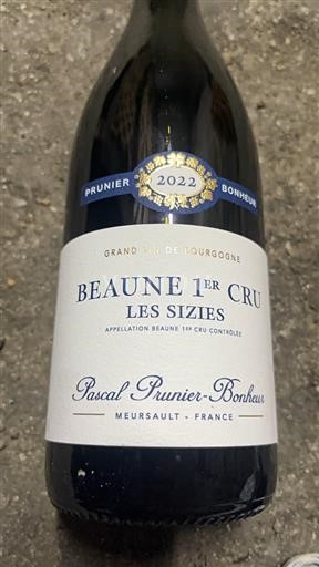 Burgundy Beaune Premier Cru Pascal Prunier-Bonheur Les Sizies 2022