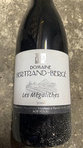Languedoque Fitou Domaine Bertrand-Bergé Les Mégalithes 2018