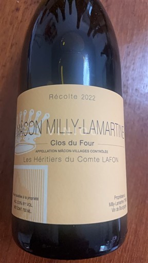 Burgundi Mâcon ja Mâcon-kylät Les Héritiers du Comte Lafon Clos du Four 2022