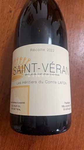 Burgundi Saint-Véran Les Héritiers du Comte Lafon 2022