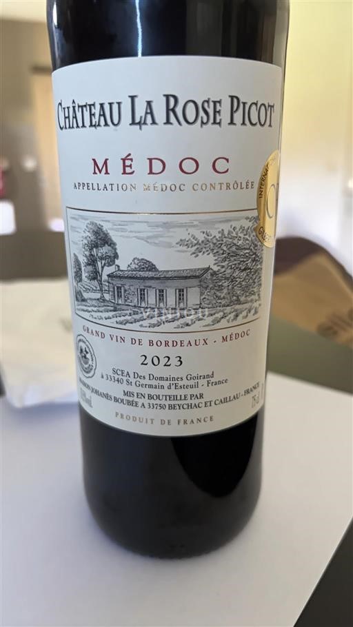 Bordeaux Médoc Château La Rose Picot 2023