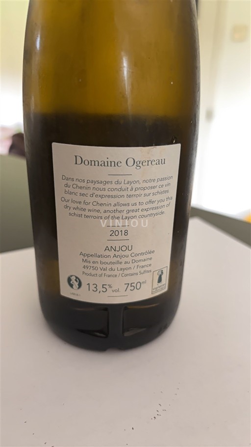 Loiren laakso Anjou Domaine Ogereau En chenin 2018