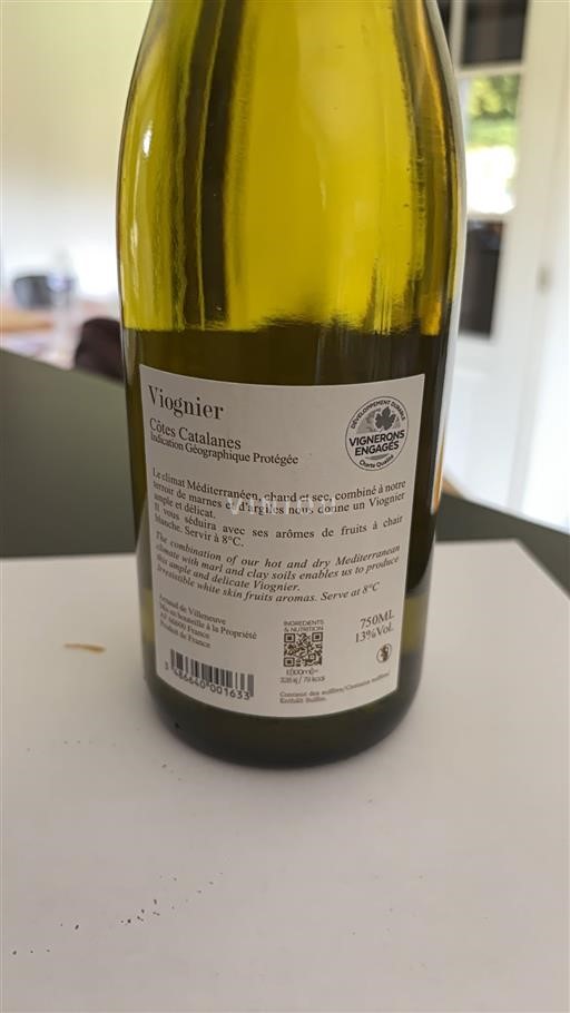 Languedoc and Roussillon Côtes Catalanes Arnaud de Villeneuve Viognier 2024