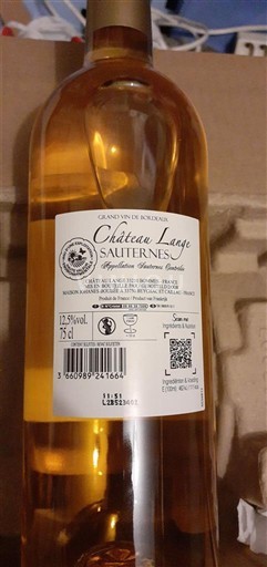 Bordeaux Sauternes Château Lange 2024