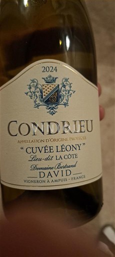 Vallée du Rhône Condrieu Domaine Bertrand David Léony Lieu-dit La Côte 2024