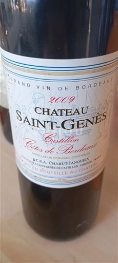 Bordeaux Castillon Côtes de Bordeaux Château Saint-Genès 2009