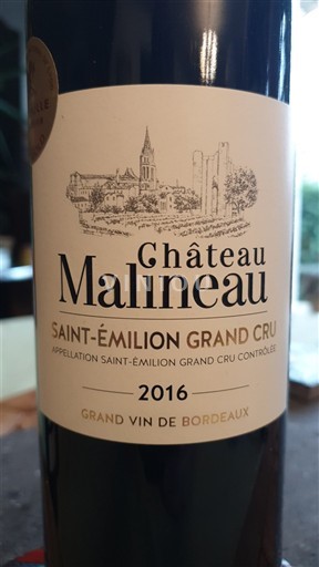 Bordo Сент-Емилион Гранд Кру Grand Cru Château Malineau 2016