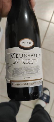 Borgoña Meursault Rossignol-Cornu et Fils La Barre 2018
