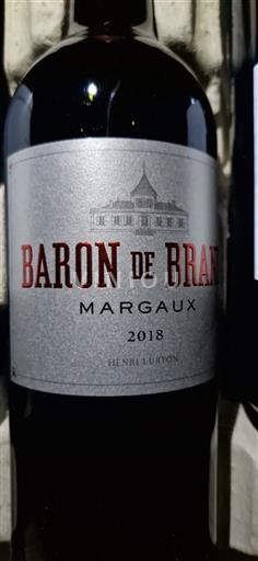Bordeaux Margaux Château Brane-Cantenac Baron de Brane 2018