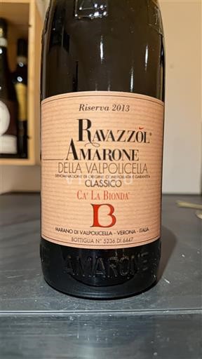 Vénétie Không được chỉ định Ca' La Bionda Ravazzol Riserva 2013