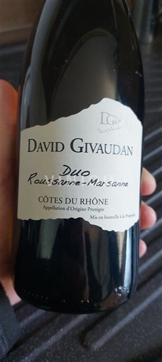 Rhônen laakso Côtes-du-rhône David Givaudan Duo Roussanne-Marsanne 2019