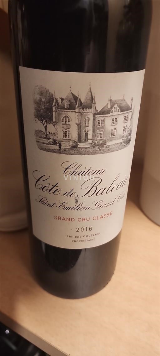 Bordeaux Saint-Émilion Grand Cru Château Côte de Baleau 2016