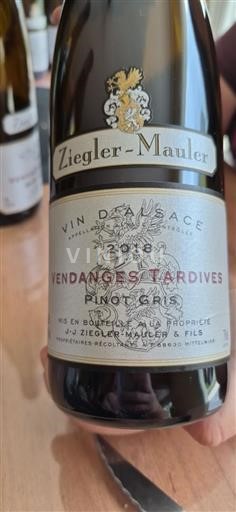 Alsace Ziegler-Mauler Vendanges Tardives Pinot Gris 2018