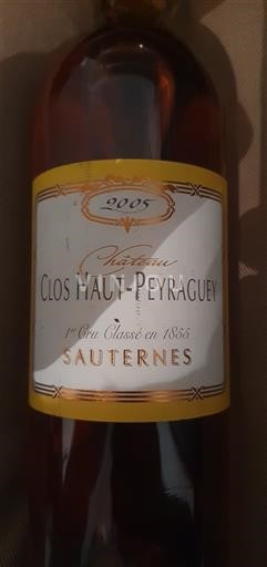 Burdeos Sauternes Premier Cru Château Clos Haut-Peyraguey 2005