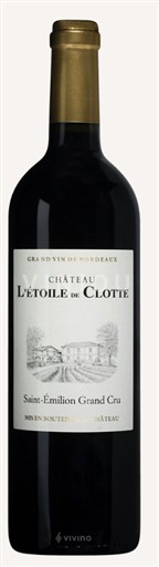 Bordeaux Saint-Émilion Grand Cru Château L’Etoile de Clotte Bordeaux 2016