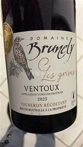 Vale do Ródano Ventoux Domaine Brunely Les grives 2023