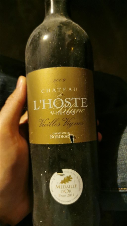 Burdeos No especificado Château L'Hoste Blanc Vieilles Vignes 2009